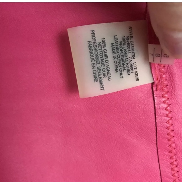 Elie Tahari Lamb Leather Pink & Red Moto - Picture 12 of 12